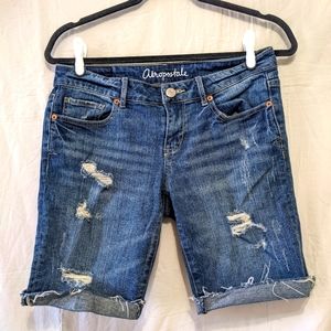Bermuda distressed denim shorts (6)